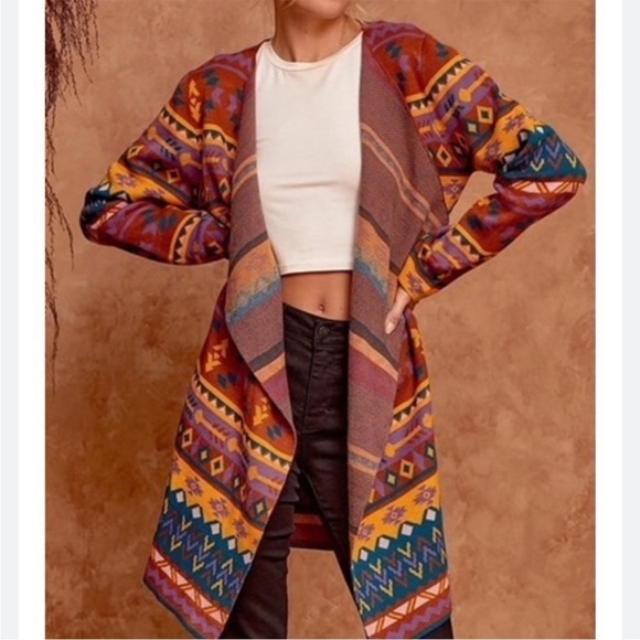 Savanna Jane Sweaters - Savanna Jane Aztec Open Front Cardigan